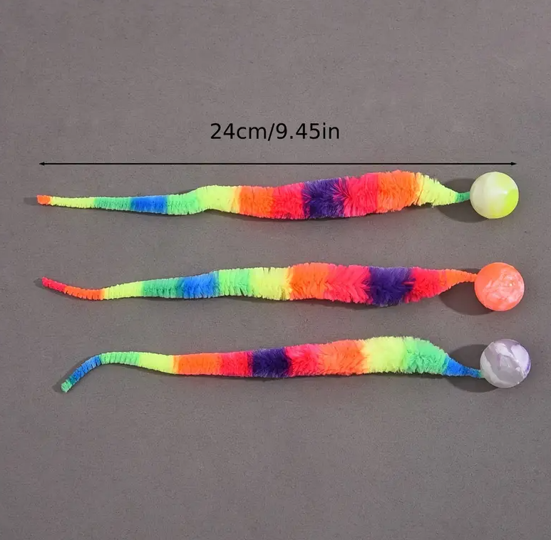 Interactive Cat Toy With Plush Tail And Ball