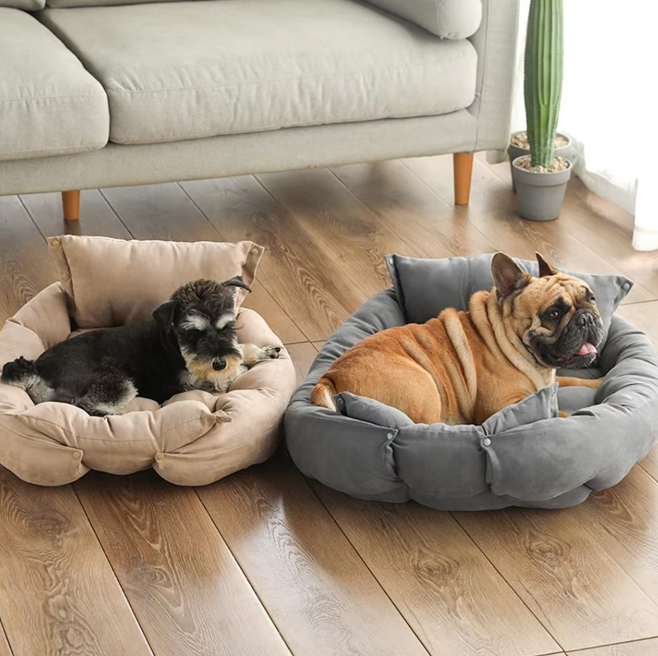 Cosy Dog Bed with Cushion - Soft Washable Pet Bed for Dogs Cats