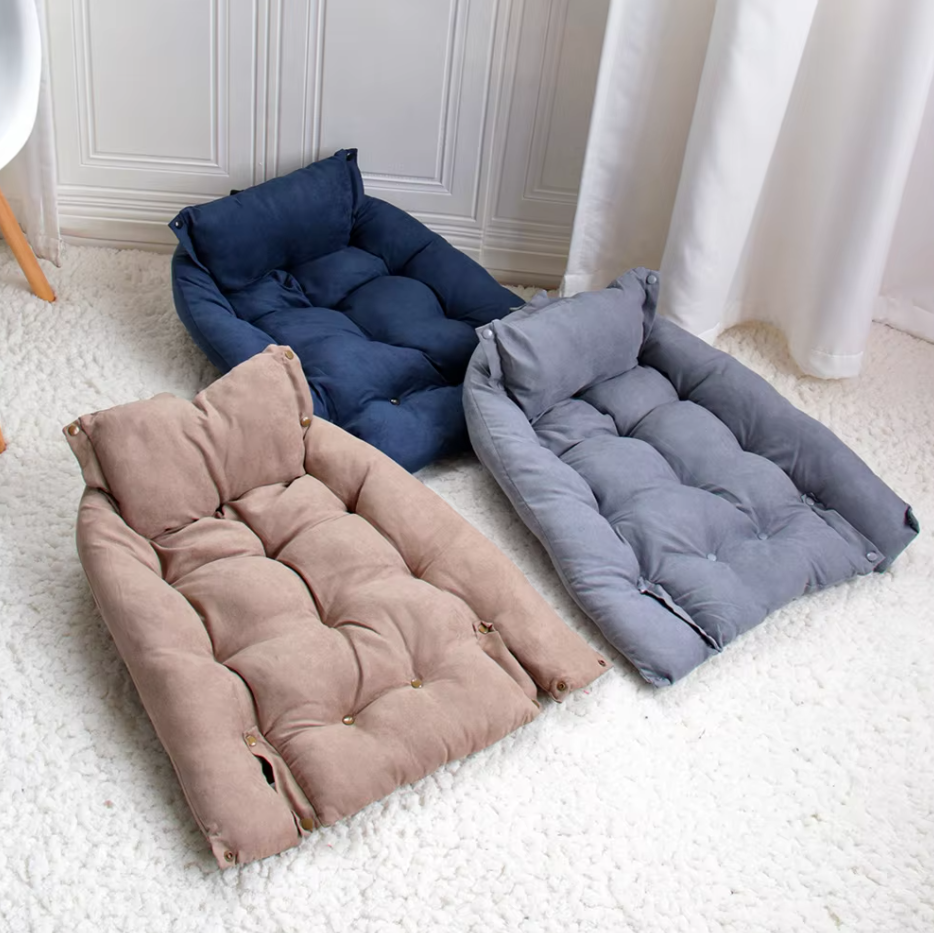 Cosy Dog Bed with Cushion - Soft Washable Pet Bed for Dogs Cats