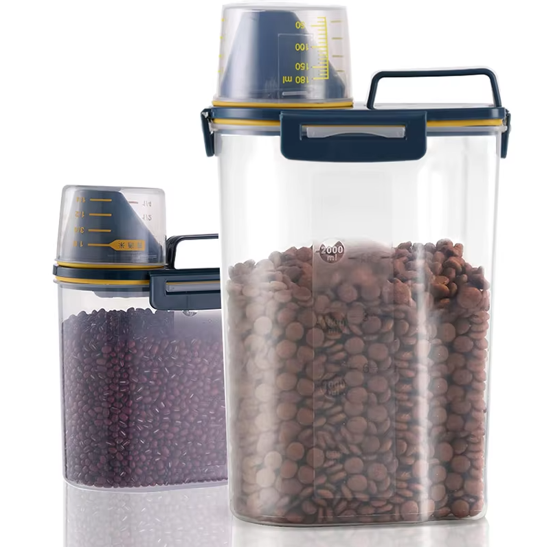 Food Dispenser For Pets With Measuring Cup