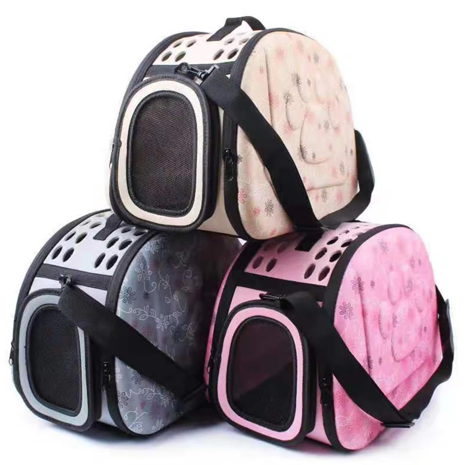 Pet Carrier Bag - Soft Cat Carrier Bag With Floral Pattern