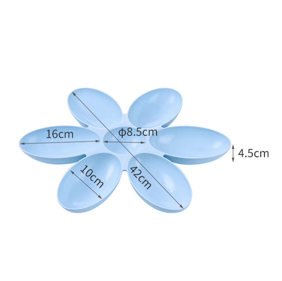 Flower-shaped Feeding Dish For Cats - 6 Bowls In Different Colors