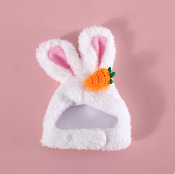 Cute Bunny Ears Cat Hat With Carrot Or Flower Design For Cute Pet Photos