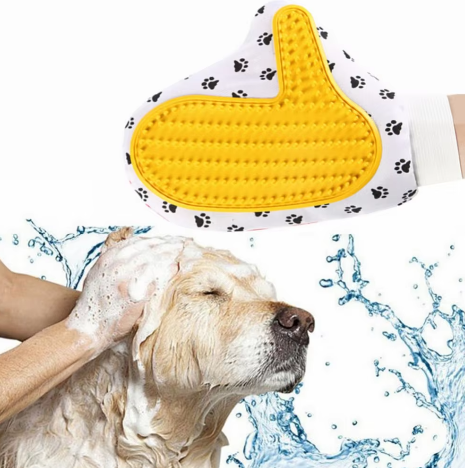 Pet Grooming Glove For Dogs And Cats - Massage Glove With Soft Nubs