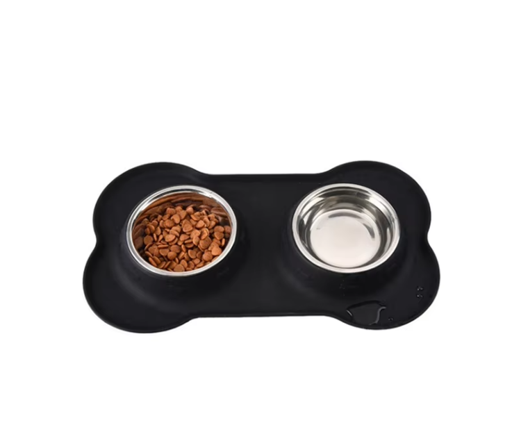 Dog Dish Set With Non - Slip Mat