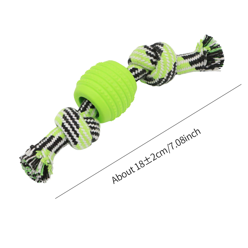 Dog Toy Chew Rope - Robust Rope With Teething Ball For Dental Care Fun