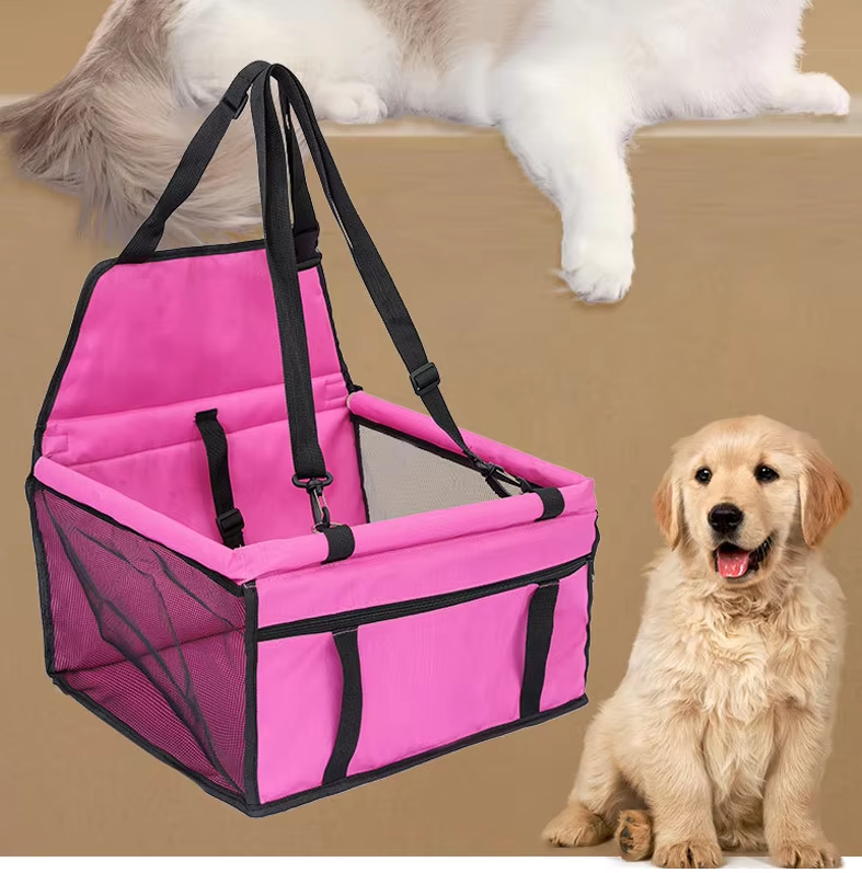 Folding Car Seat For Dogs - Sturdy And Waterproof Dog Seat With Safety Belt