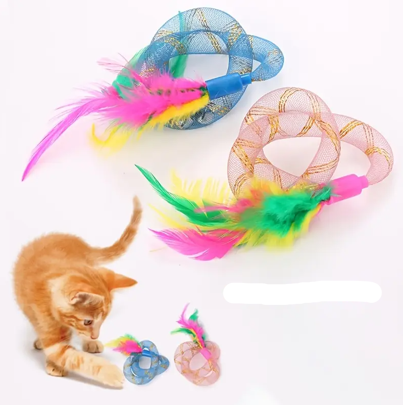 Cat Toy Set - Shuttlecocks With Mesh Rings