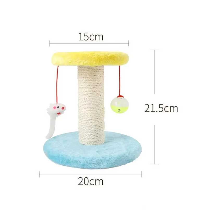 Cat Scratching Post With Toy - Scratching Post With Interactive Ball And Mouse
