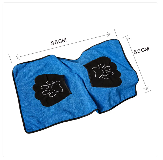 Pet Towel With Paw Motif For Dogs And Cats - Quick Drying And Super Absorbent