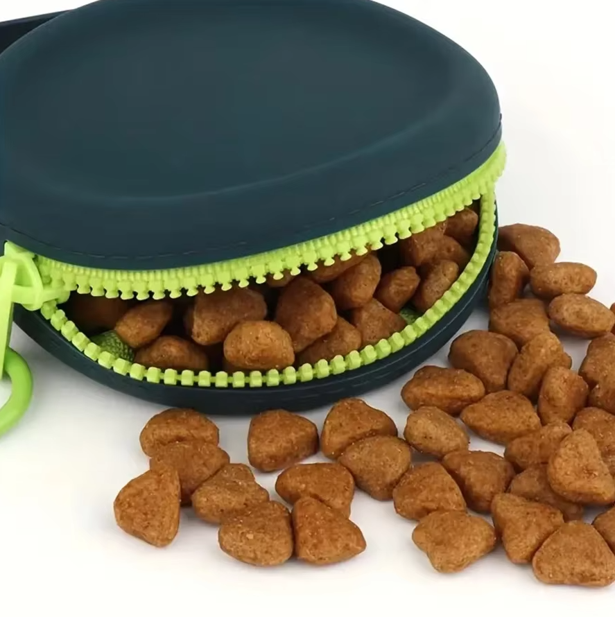 Foldable Treat Bag - Waterproof Portable Food Container for Dogs Cats