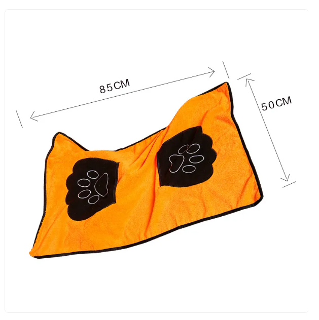 Pet Towel With Paw Motif For Dogs And Cats - Quick Drying And Super Absorbent