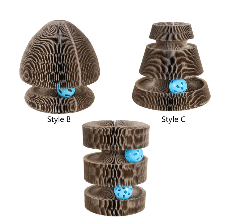 Cat Scratching Toy Tower - With Interactive Ball For Scratching Fun In Different Styles