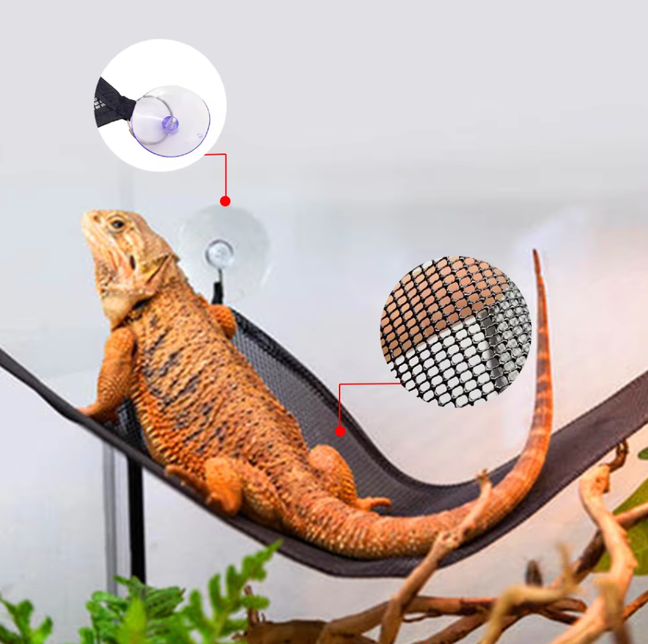 Hammock For Reptiles - Net Hammock With Suction Cups For Terrariums