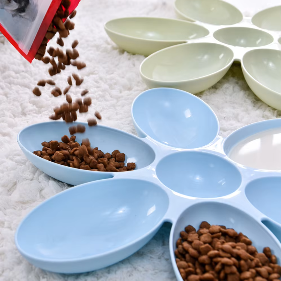 Flower-shaped Feeding Dish For Cats - 6 Bowls In Different Colors