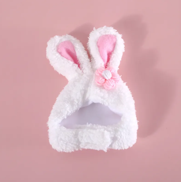 Cute Bunny Ears Cat Hat With Carrot Or Flower Design For Cute Pet Photos
