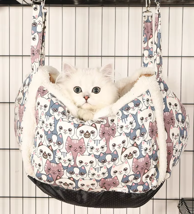 Cat Sleeping Basket With Cute Cat Pattern - Soft And Cosy Basket For Cats