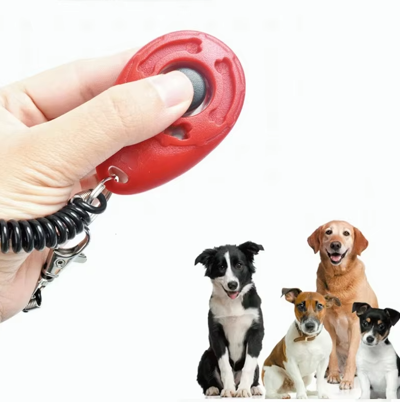 Dog Trainer Clicker - Ergonomic Clicker With Spiral And Snap Hook