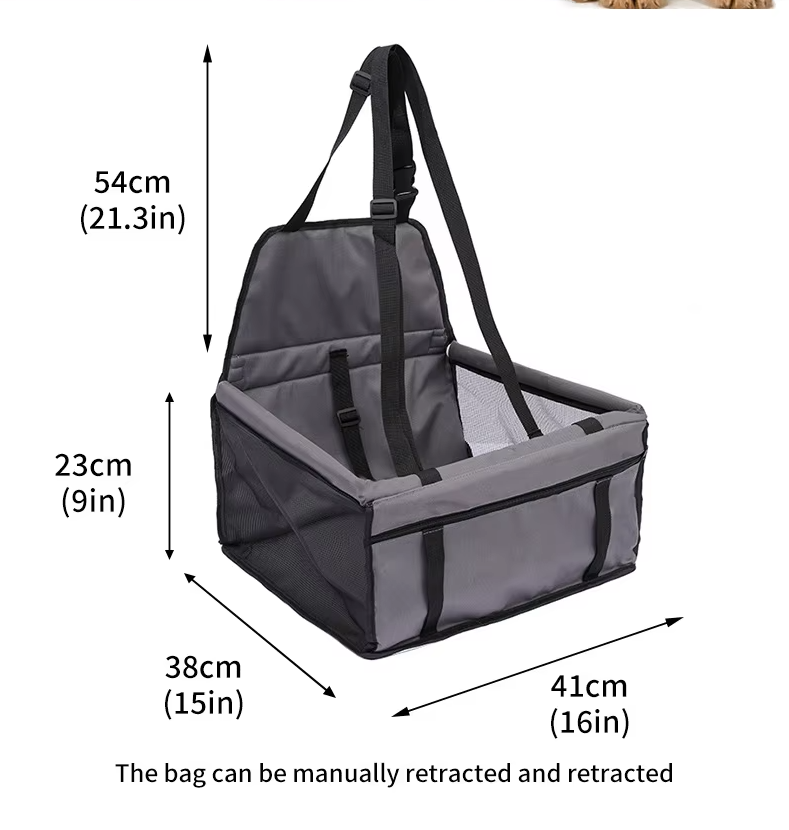 Folding Car Seat For Dogs - Sturdy And Waterproof Dog Seat With Safety Belt