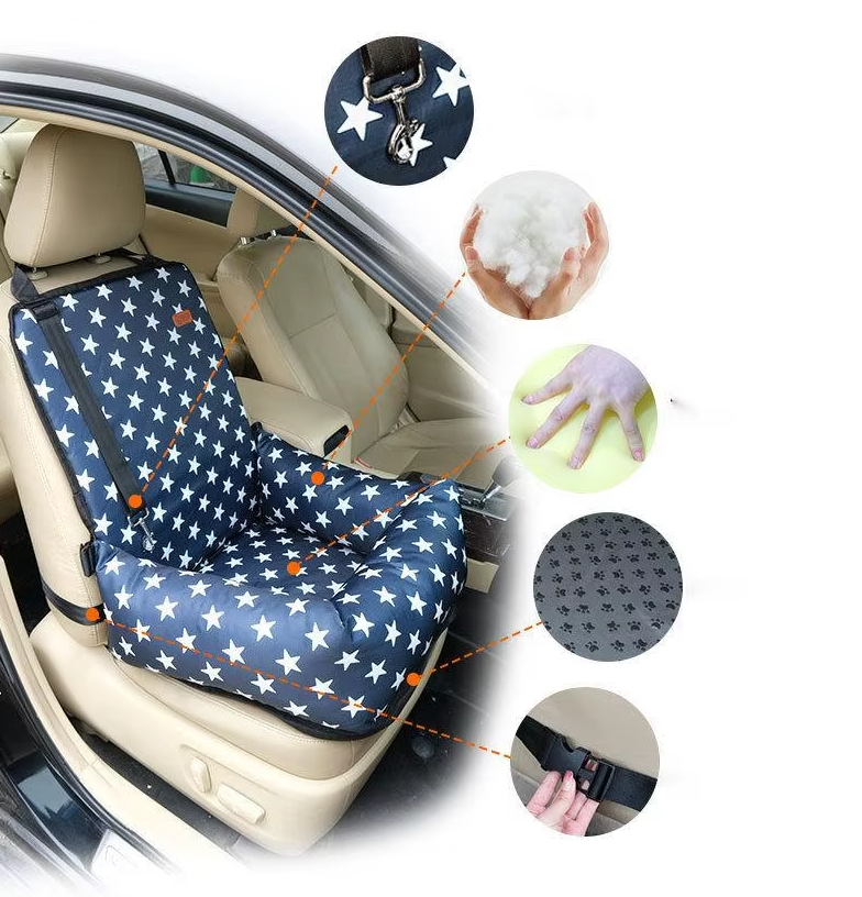 Dog Seat In The Car - Safety Seat For Dogs With Straps And Soft Padding
