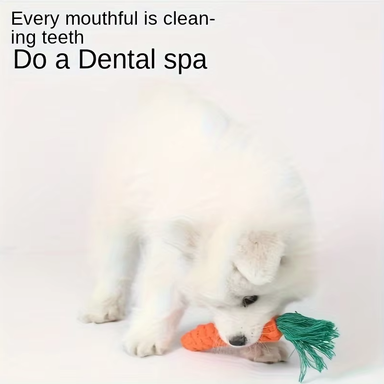 Carrot Chew Toy - Robust Cotton Rope For Healthy Dog Teeth