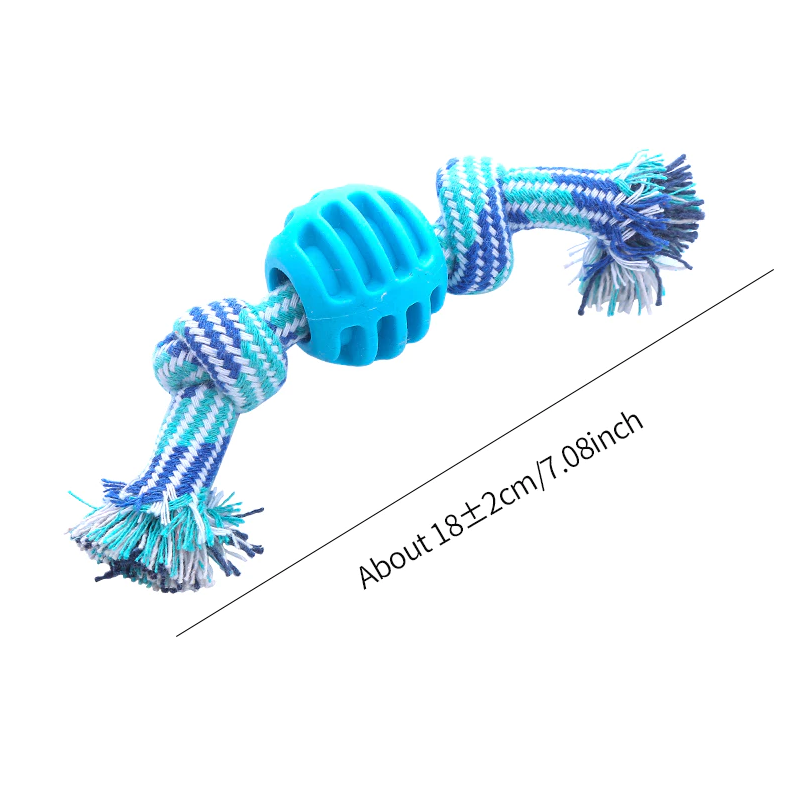 Dog Toy Chew Rope - Robust Rope With Teething Ball For Dental Care Fun