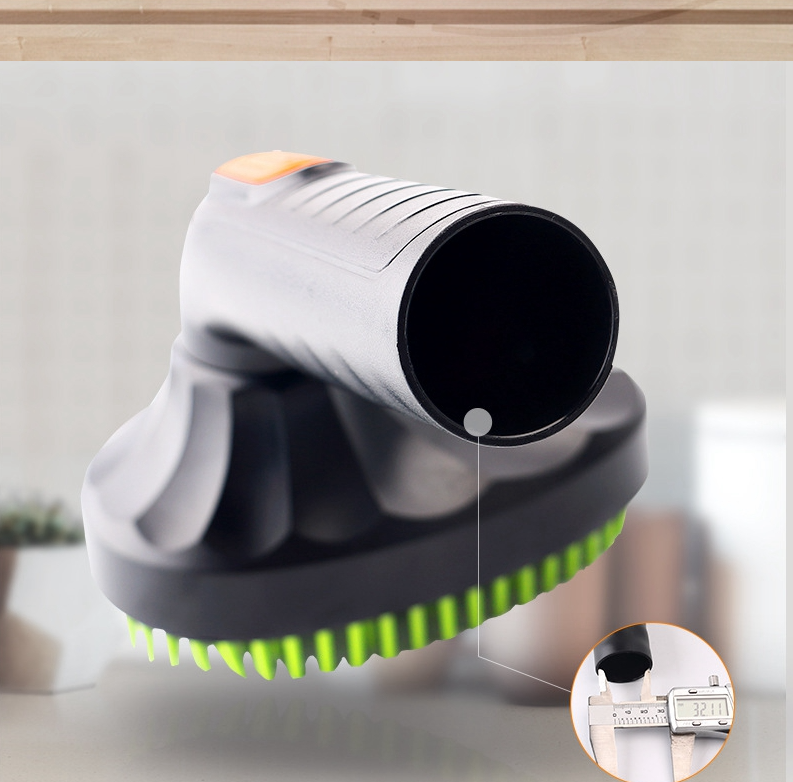 Pet Hair Brush Attachment For Vacuum Cleaner With Silicone Bristles And Ergonomic Handle