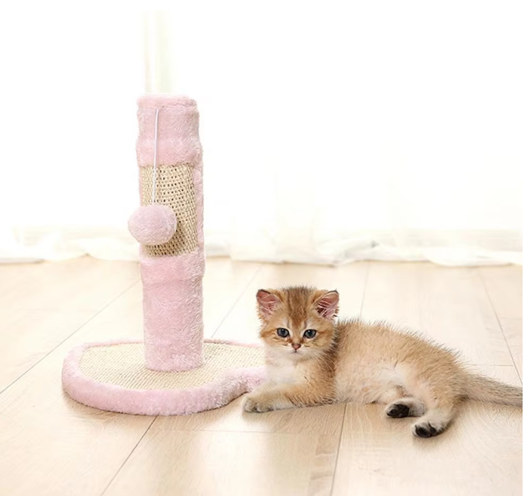 Cat Scratching Post In Heart Or Star Design With Toys