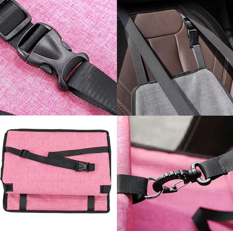 Folding Car Seat For Dogs - Sturdy And Waterproof Dog Seat With Safety Belt