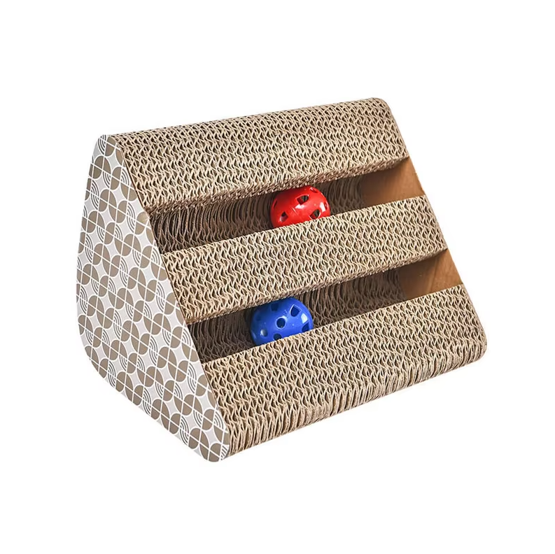 Cat Scratching Board With Toy - Scratching Mat For Cats To Scratch And Play On