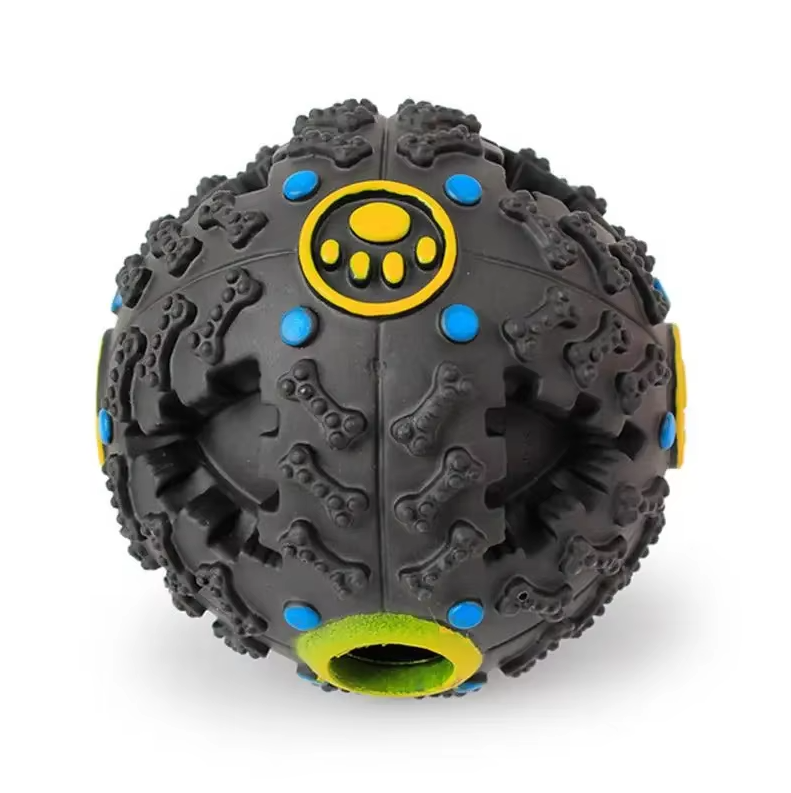 Interactive Squeaky Ball For Dogs - Robust Toy With Treat Function