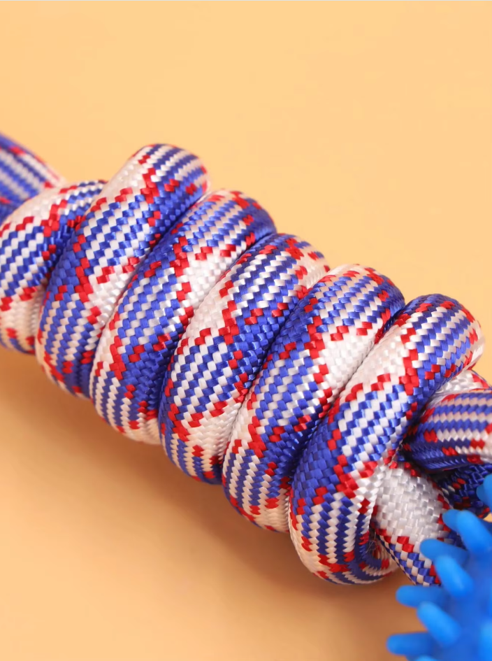 Robust Dog Toy With Teething Ring - Chew Toy Tug Rope For Interactive Fun