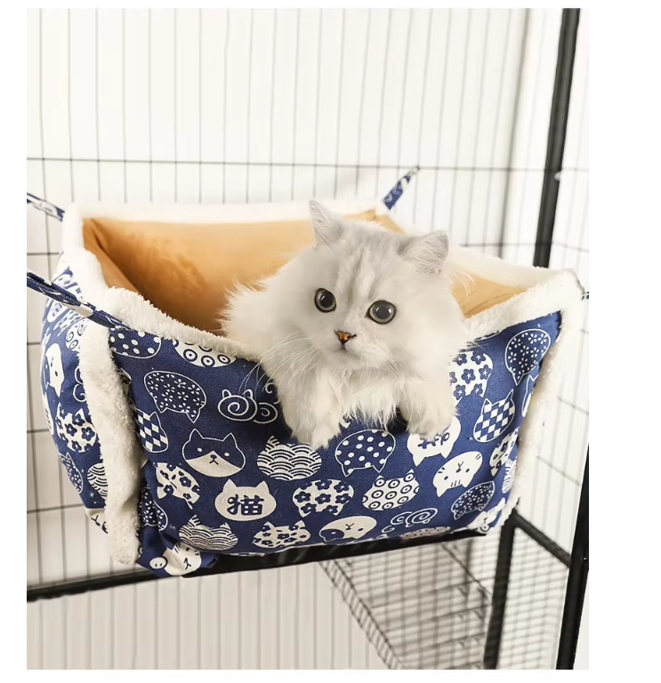 Cat Sleeping Basket With Cute Cat Pattern - Soft And Cosy Basket For Cats