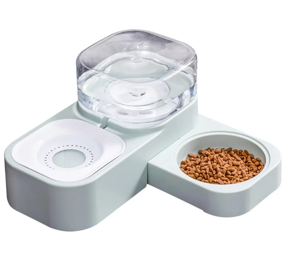Pet Food And Water Dispenser With Drip Guard