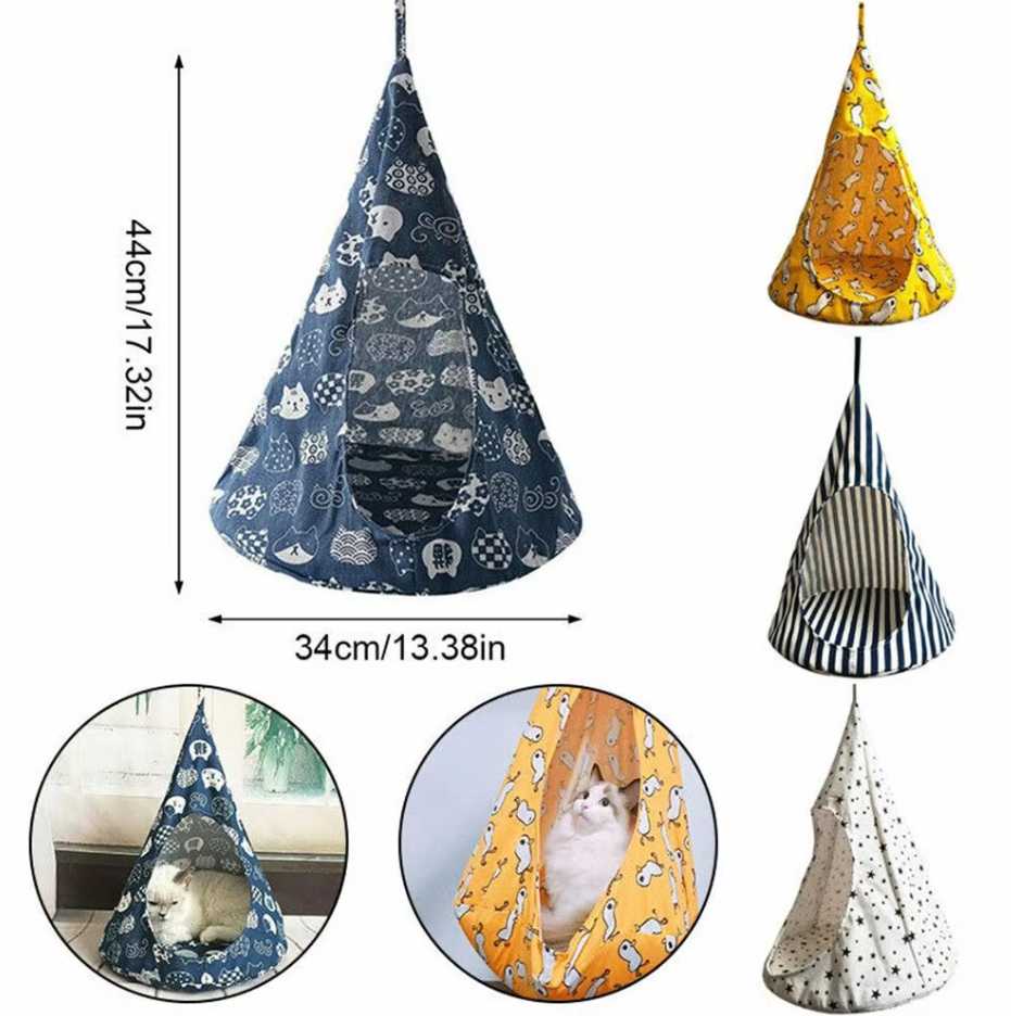 Cat Hammock In Tent Design - Comfortable Sleeping Cave For Cats