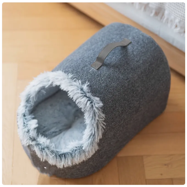 Cat House Bed with Fluffy Edge for Ultimate Comfort