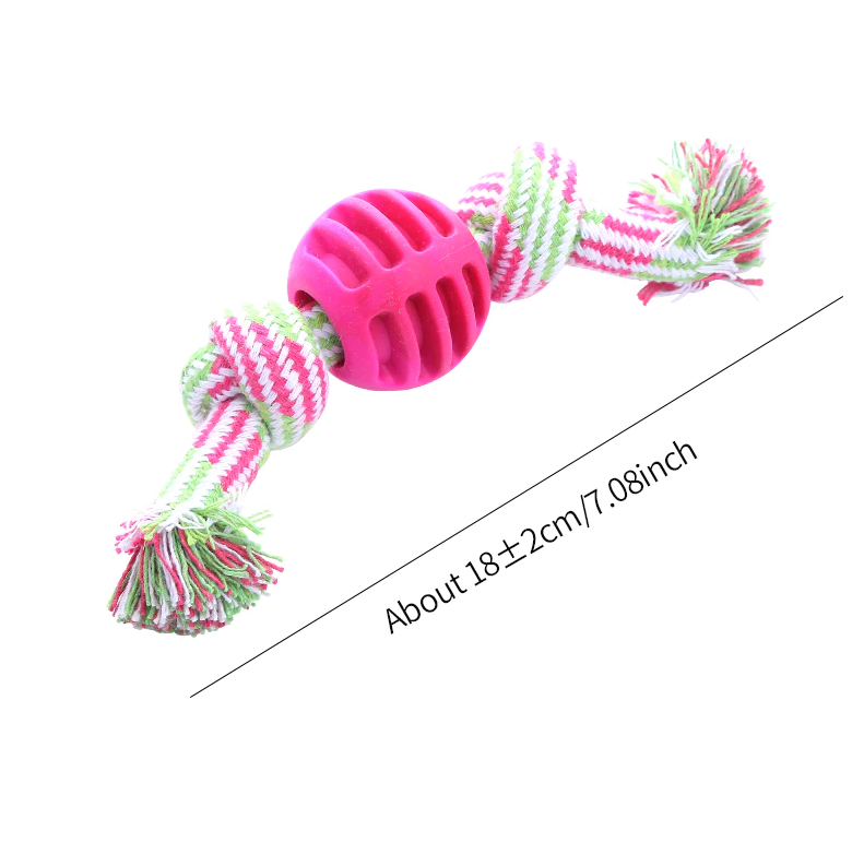 Dog Toy Chew Rope - Robust Rope With Teething Ball For Dental Care Fun
