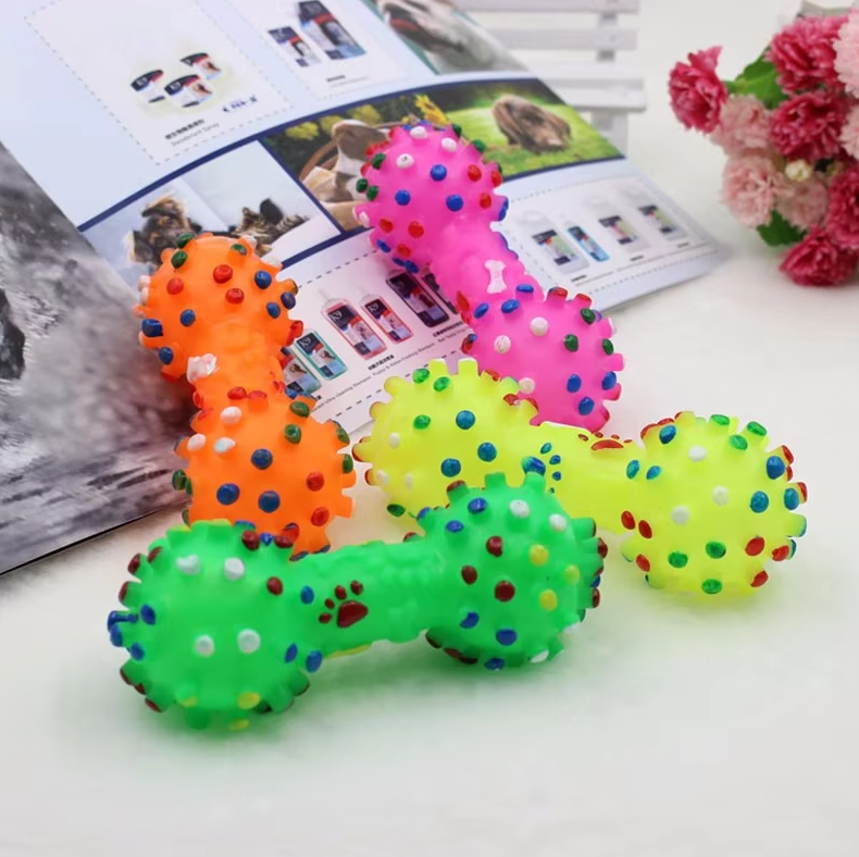 Dog Chew Toy - Colorful Chew Toys In The Shape Of Dumbbells