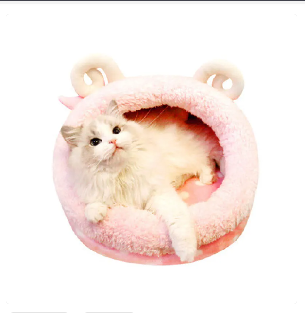 Cat Cave In Kitten Design - Soft And Cozy Sleeping Cave For Cats
