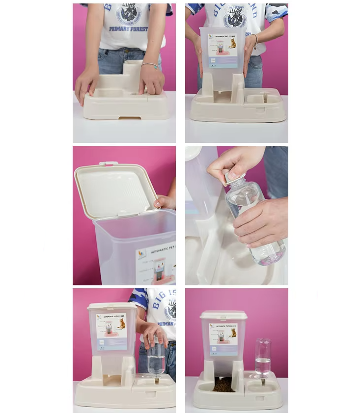 Automatic Food And Water Dispenser For Cats And Dogs - Large Capacity Double Bowl