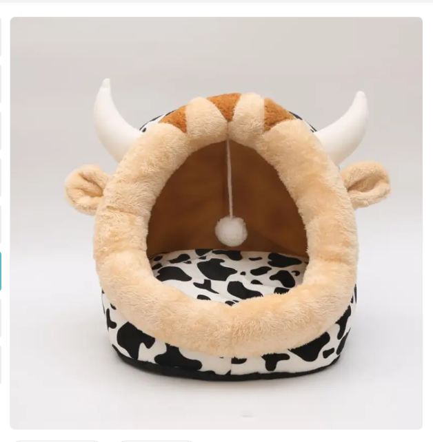 Cat Cave In Kitten Design - Soft And Cozy Sleeping Cave For Cats