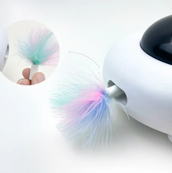 Interactive Cat Toy with Led Lights and Tail Feather