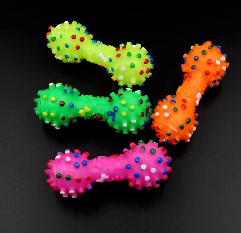 Dog Chew Toy - Colorful Chew Toys In The Shape Of Dumbbells