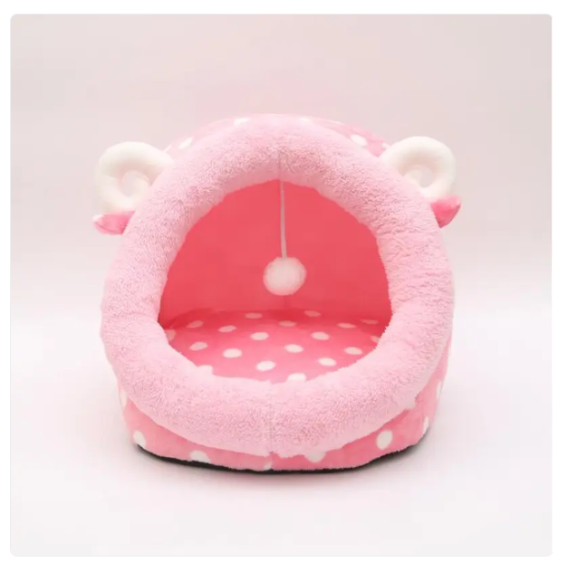 Cat Cave In Kitten Design - Soft And Cozy Sleeping Cave For Cats