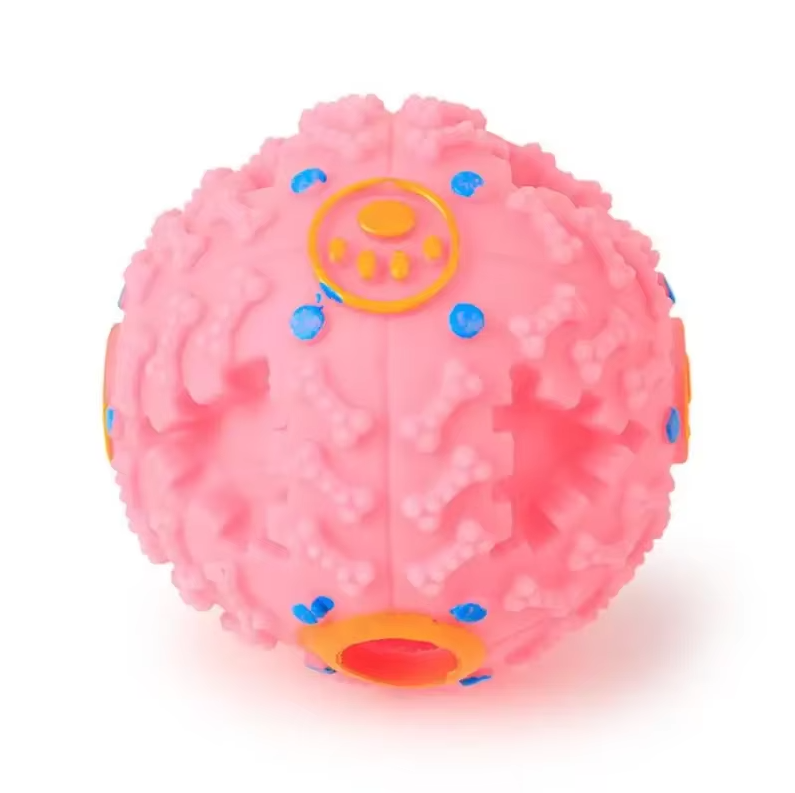 Interactive Squeaky Ball For Dogs - Robust Toy With Treat Function