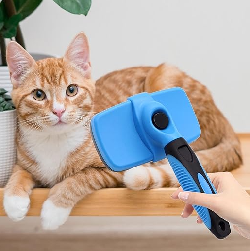Grooming Set for Pets with Claw Cutter , File and Self - Cleaning Brush