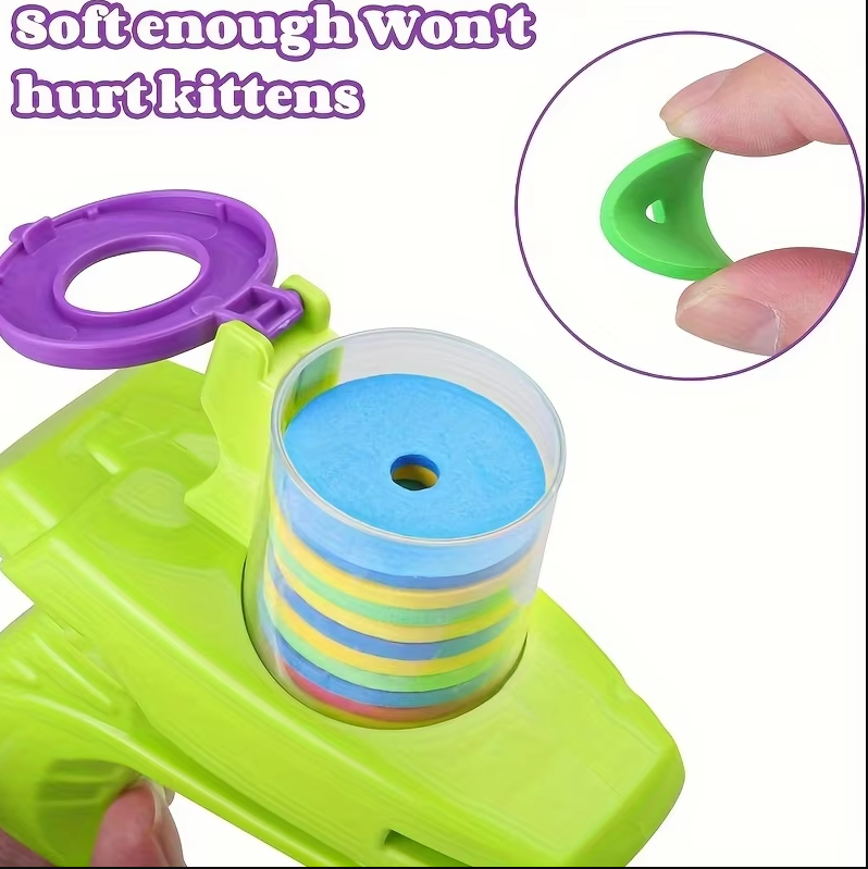 Throwing Disc Gun - Interactive Cat Toy