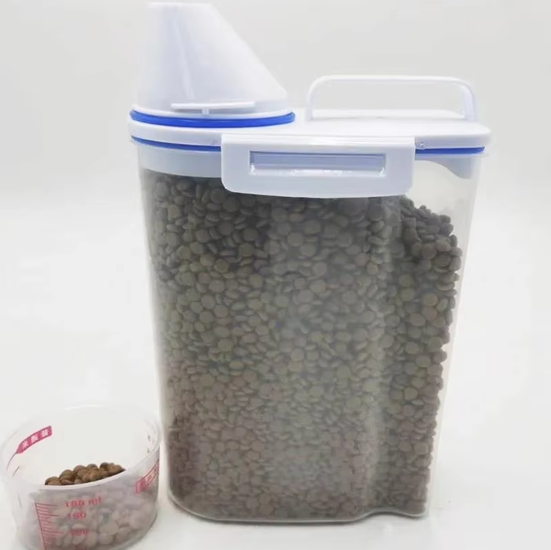 Food Dispenser For Pets With Measuring Cup