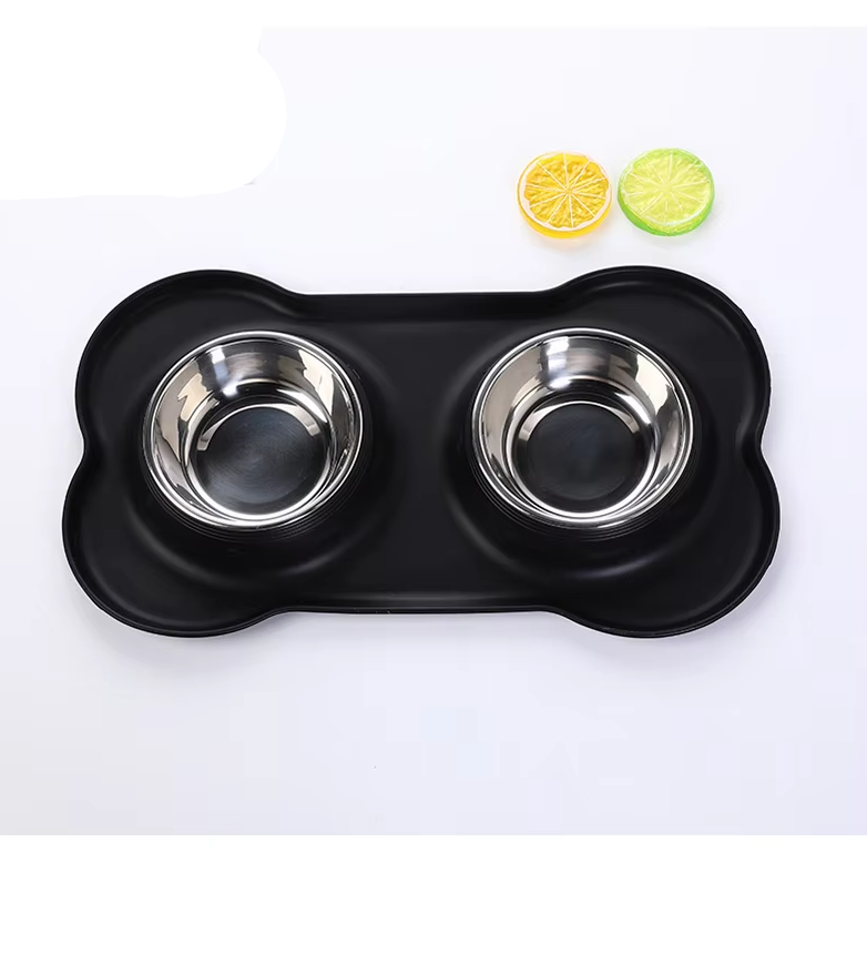 Dog Dish Set With Non - Slip Mat