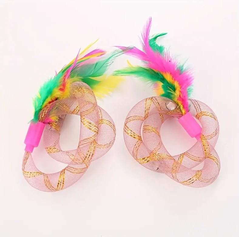 Cat Toy Set - Shuttlecocks With Mesh Rings